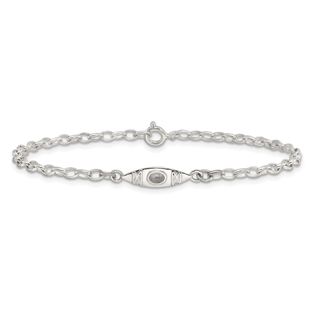 Sterlingsilber Antikisiert Poliert Canoe / Kayak Glieder Armband