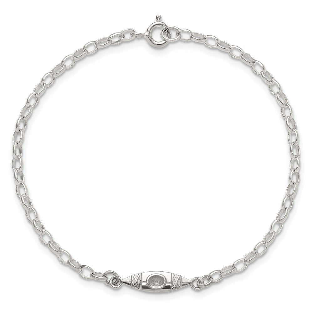 Sterlingsilber Antikisiert Poliert Canoe / Kayak Glieder Armband