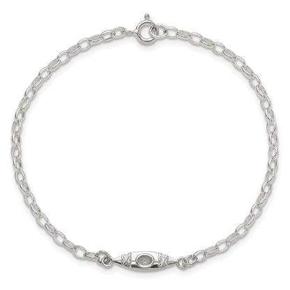 Sterlingsilber Antikisiert Poliert Canoe / Kayak Glieder Armband