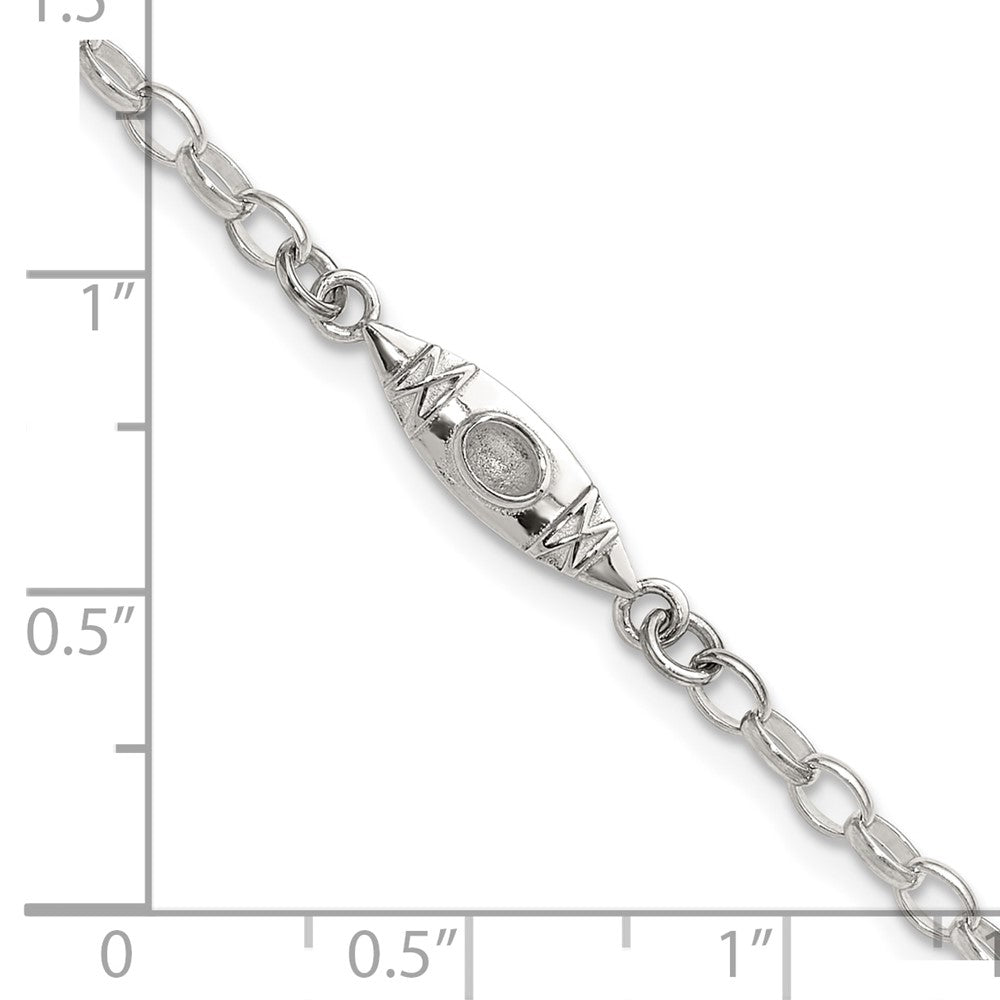 Sterlingsilber Antikisiert Poliert Canoe / Kayak Glieder Armband