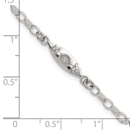 Sterlingsilber Antikisiert Poliert Canoe / Kayak Glieder Armband