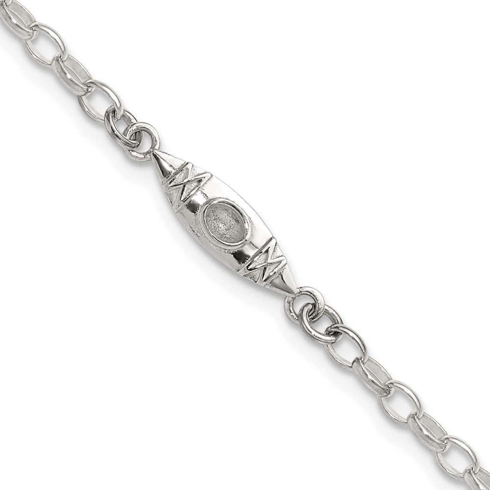 Sterlingsilber Antikisiert Poliert Canoe / Kayak Glieder Armband