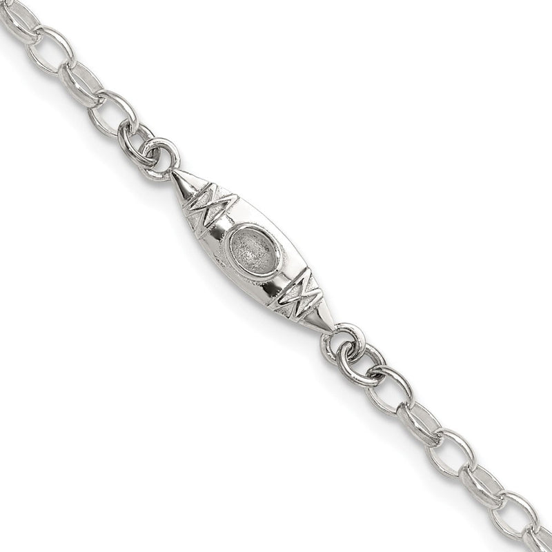 Sterlingsilber Antikisiert Poliert Canoe / Kayak Glieder Armband