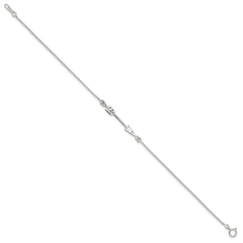 Sterlingsilber Poliert Zirkonia Pfeil Armband