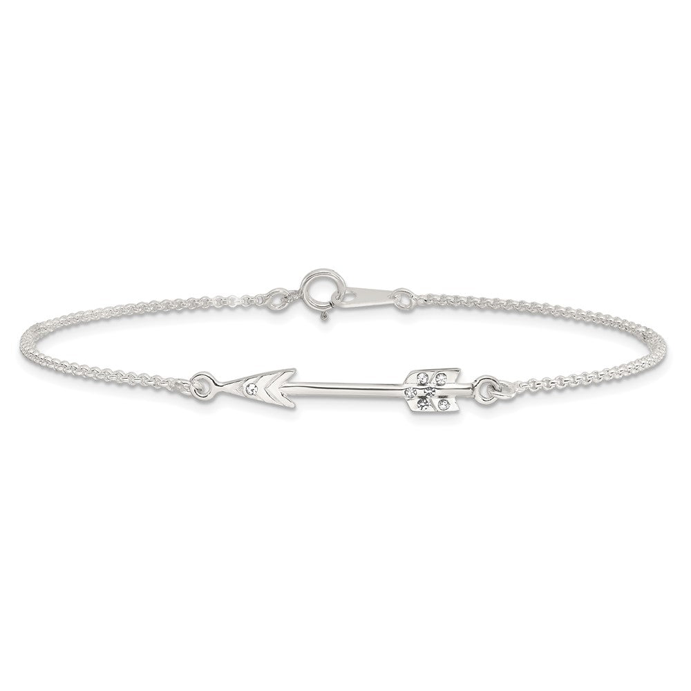 Sterlingsilber Poliert Zirkonia Pfeil Armband