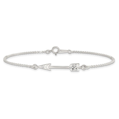 Sterlingsilber Poliert Zirkonia Pfeil Armband