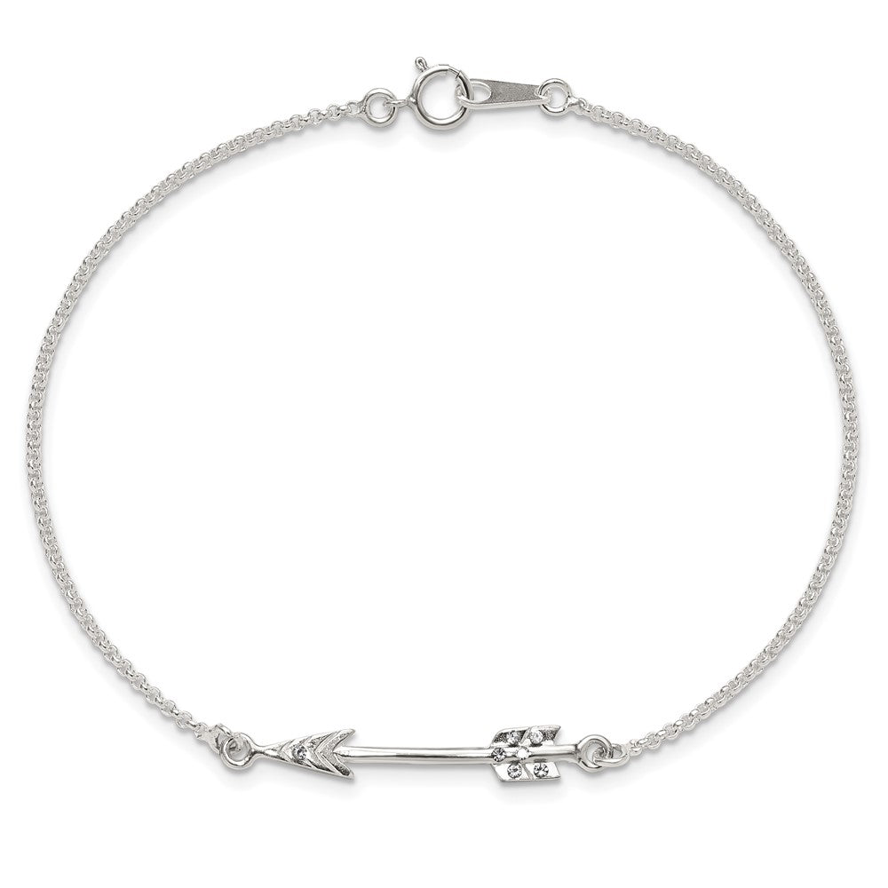 Sterlingsilber Poliert Zirkonia Pfeil Armband