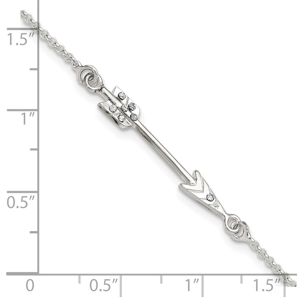 Sterlingsilber Poliert Zirkonia Pfeil Armband