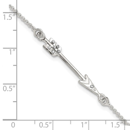 Sterlingsilber Poliert Zirkonia Pfeil Armband