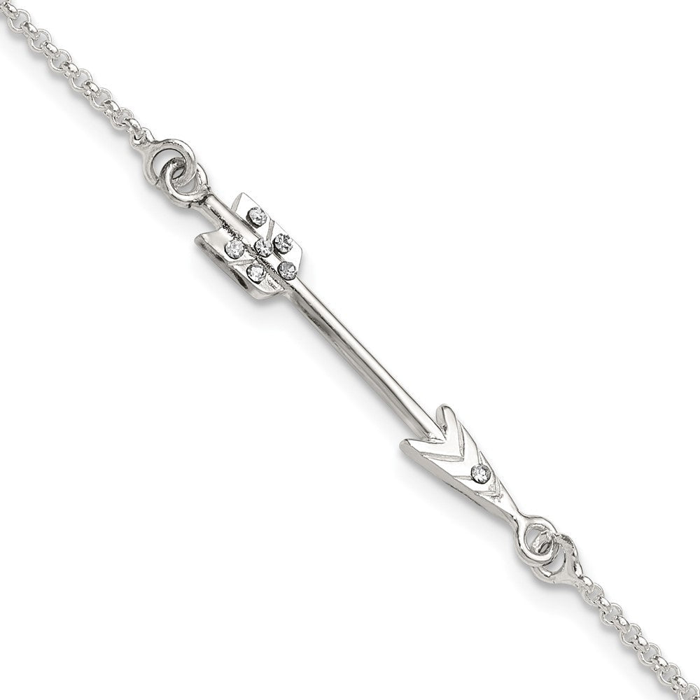 Sterlingsilber Poliert Zirkonia Pfeil Armband