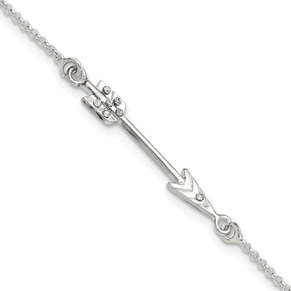 Sterlingsilber Poliert Zirkonia Pfeil Armband