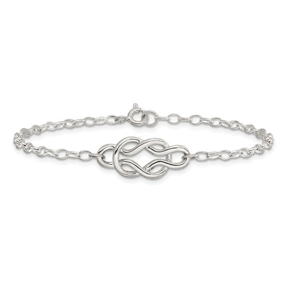 Sterlingsilber Poliert Fantasie Knoten Glieder Armband
