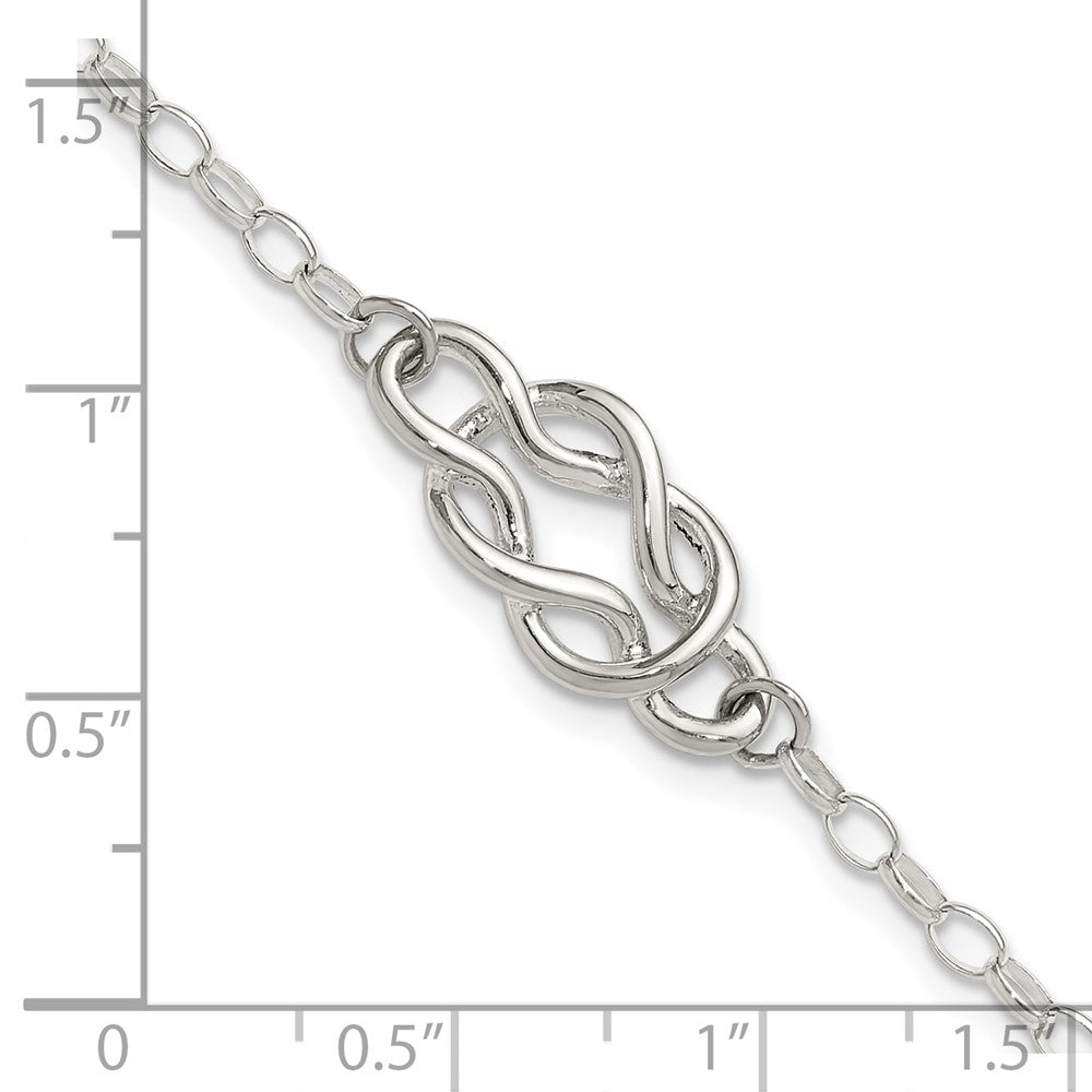 Sterlingsilber Poliert Fantasie Knoten Glieder Armband