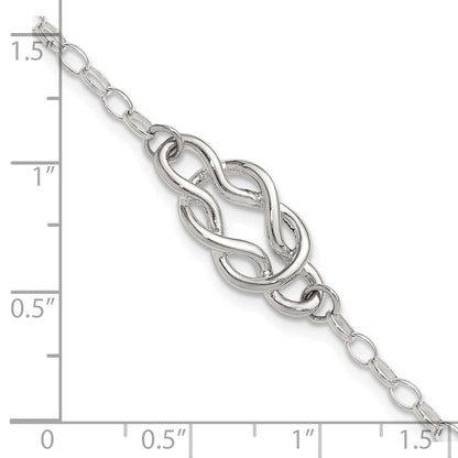 Sterlingsilber Poliert Fantasie Knoten Glieder Armband