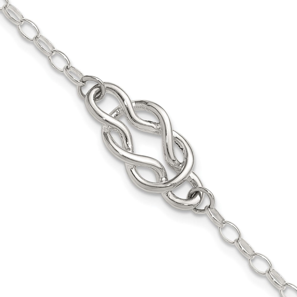 Sterlingsilber Poliert Fantasie Knoten Glieder Armband