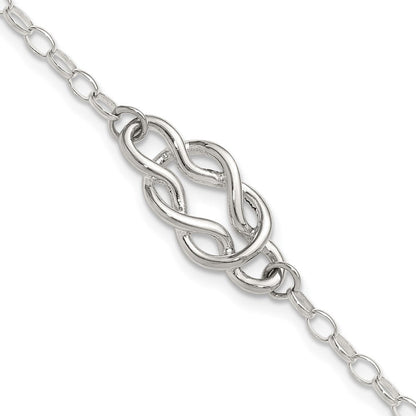Sterlingsilber Poliert Fantasie Knoten Glieder Armband