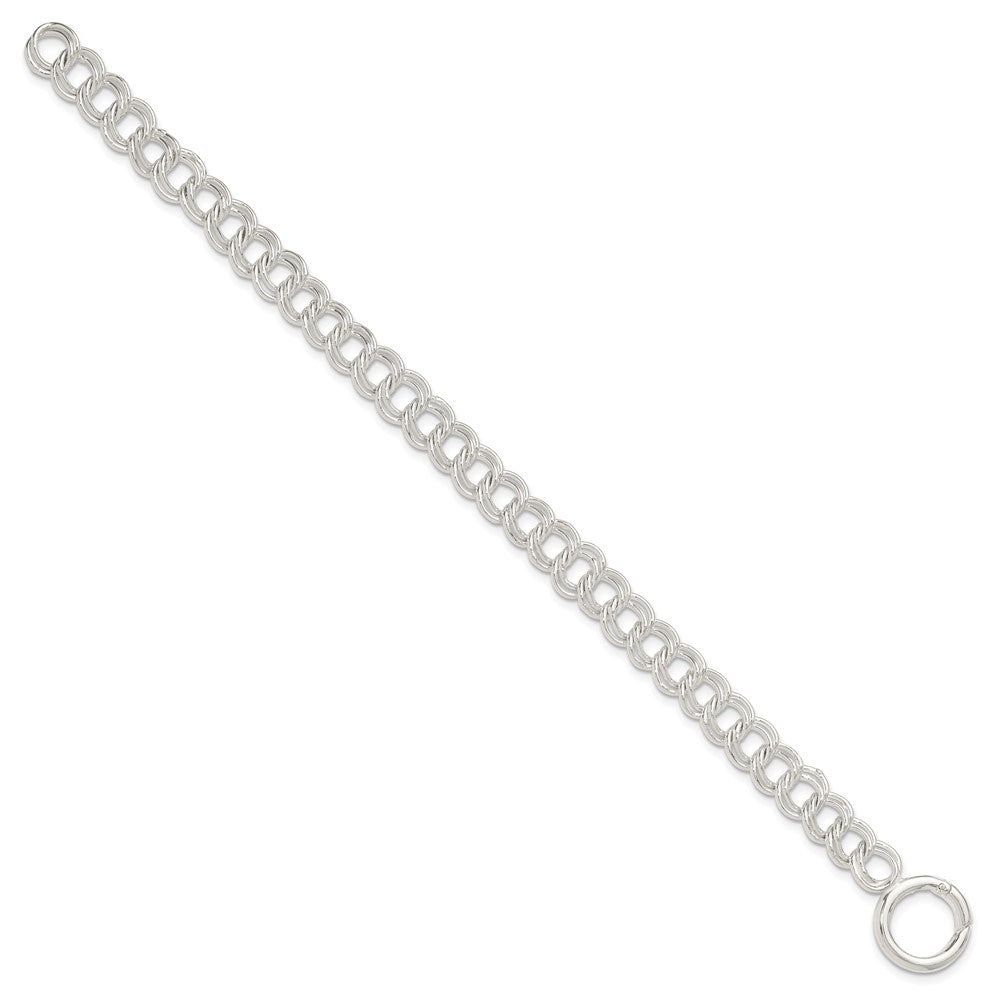 Sterlingsilber Poliert Doppelt Glieder 7 Zoll Charm Armband