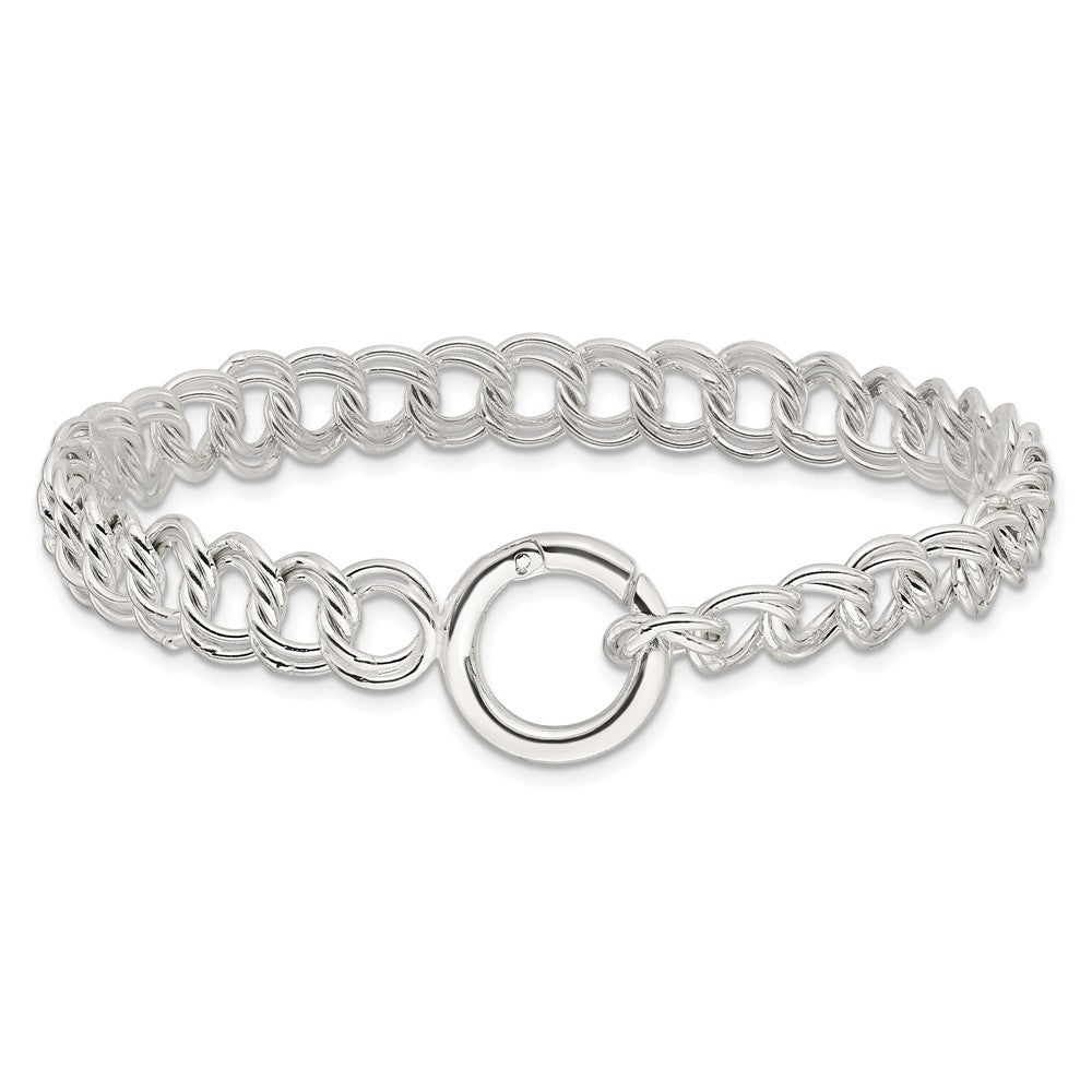 Sterlingsilber Poliert Doppelt Glieder 7 Zoll Charm Armband