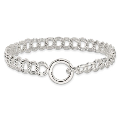Sterlingsilber Poliert Doppelt Glieder 7 Zoll Charm Armband