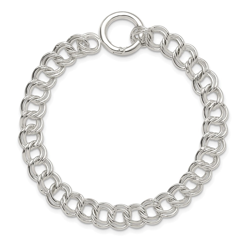 Sterlingsilber Poliert Doppelt Glieder 7 Zoll Charm Armband