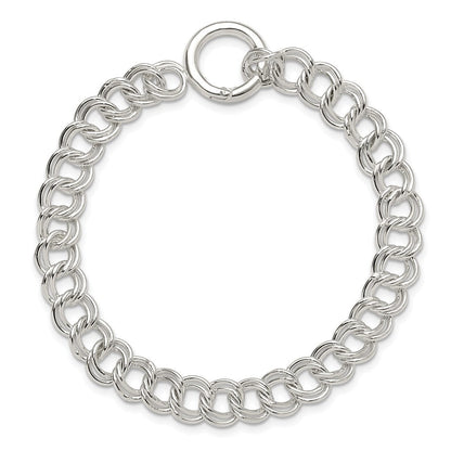 Sterlingsilber Poliert Doppelt Glieder 7 Zoll Charm Armband
