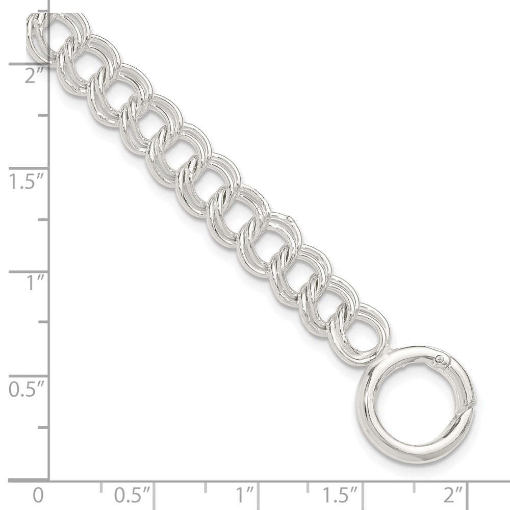 Sterlingsilber Poliert Doppelt Glieder 7 Zoll Charm Armband