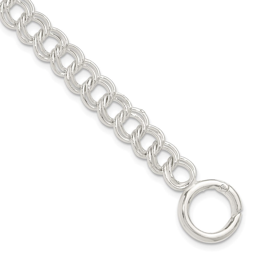 Sterlingsilber Poliert Doppelt Glieder 7 Zoll Charm Armband