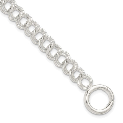Sterlingsilber Poliert Doppelt Glieder 7 Zoll Charm Armband