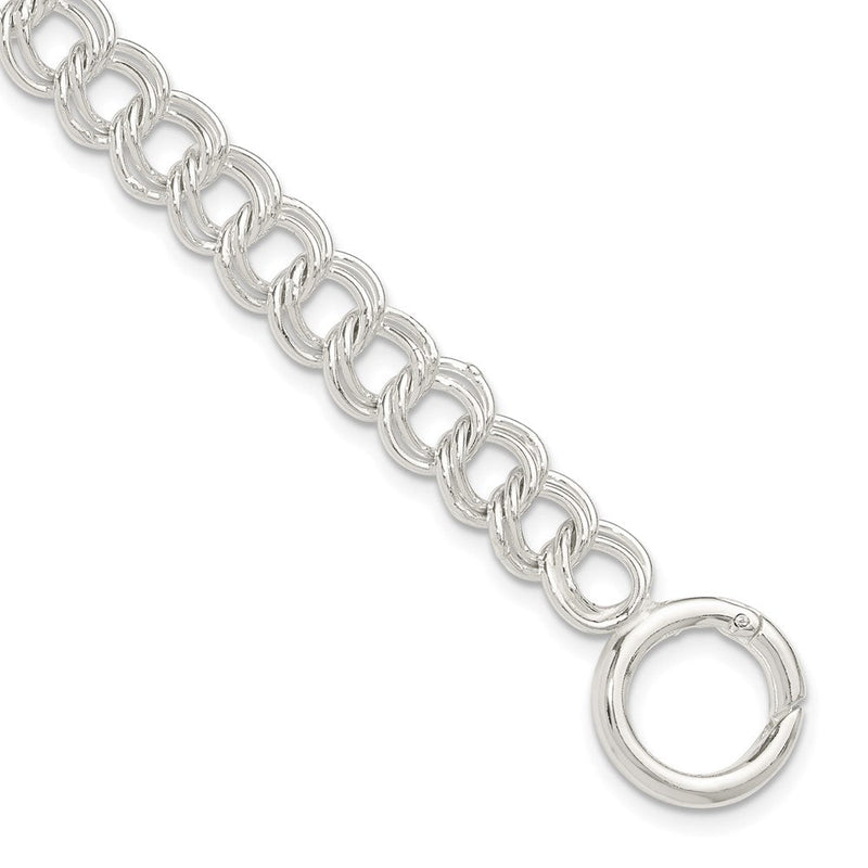 Sterlingsilber Poliert Doppelt Glieder 7 Zoll Charm Armband