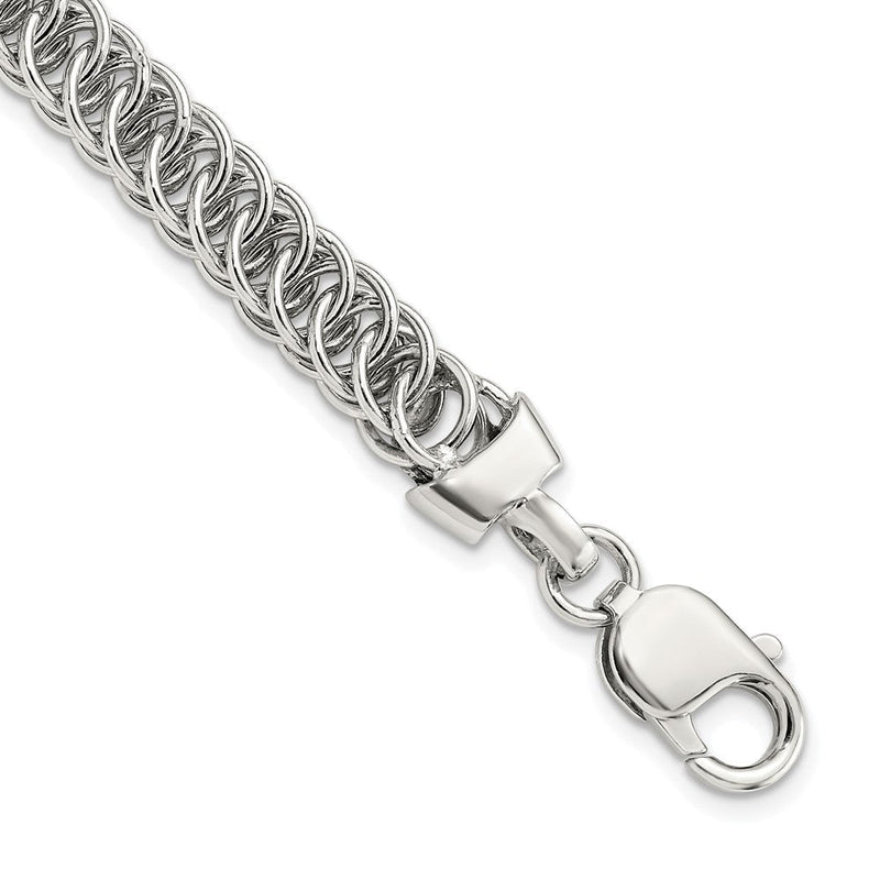 Sterlingsilber Rhodiniert Fantasieglieder 7.5 Zoll Armband