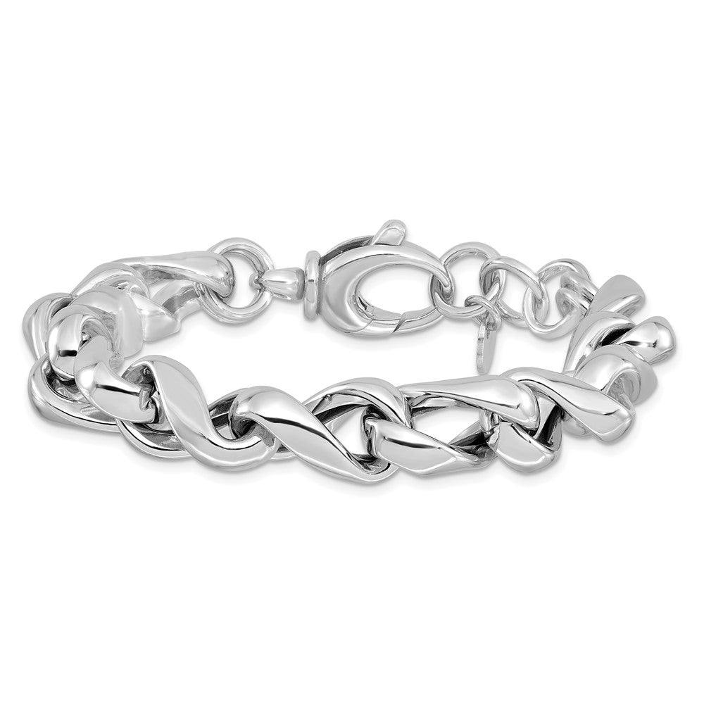 Sterlingsilber Rhodiniert Hohl Glieder 7.5 Zoll Mit.5 Zoll Verlängerung Armband