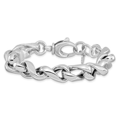 Sterlingsilber Rhodiniert Hohl Glieder 7.5 Zoll Mit.5 Zoll Verlängerung Armband