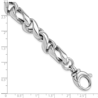 Sterlingsilber Rhodiniert Hohl Glieder 7.5 Zoll Mit.5 Zoll Verlängerung Armband