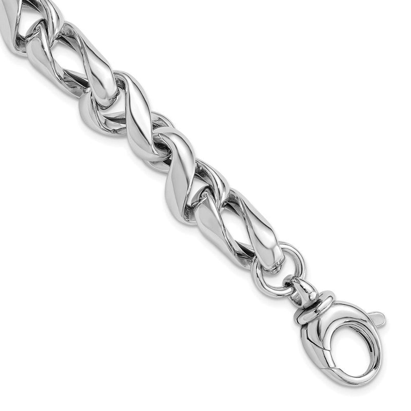 Sterlingsilber Rhodiniert Hohl Glieder 7.5 Zoll Mit.5 Zoll Verlängerung Armband