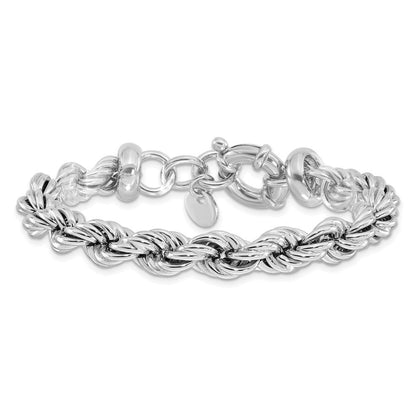 Sterlingsilber Rhodiniert Hohl Kordel 7 Zoll Mit.5 Zoll Verlängerung. Armband