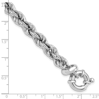 Sterlingsilber Rhodiniert Hohl Kordel 7 Zoll Mit.5 Zoll Verlängerung. Armband