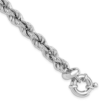 Sterlingsilber Rhodiniert Hohl Kordel 7 Zoll Mit.5 Zoll Verlängerung. Armband