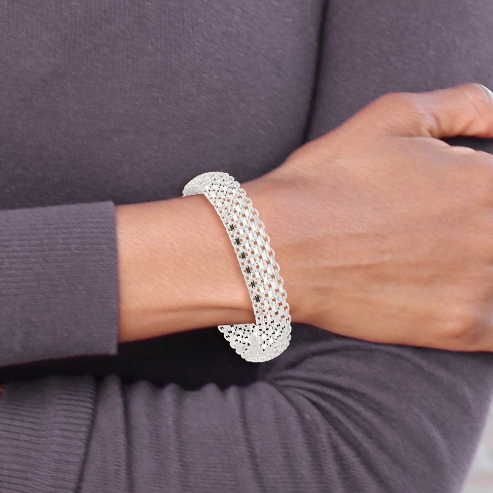 Sterlingsilber Poliert 11.5mm Bismark 7 Zoll Armband