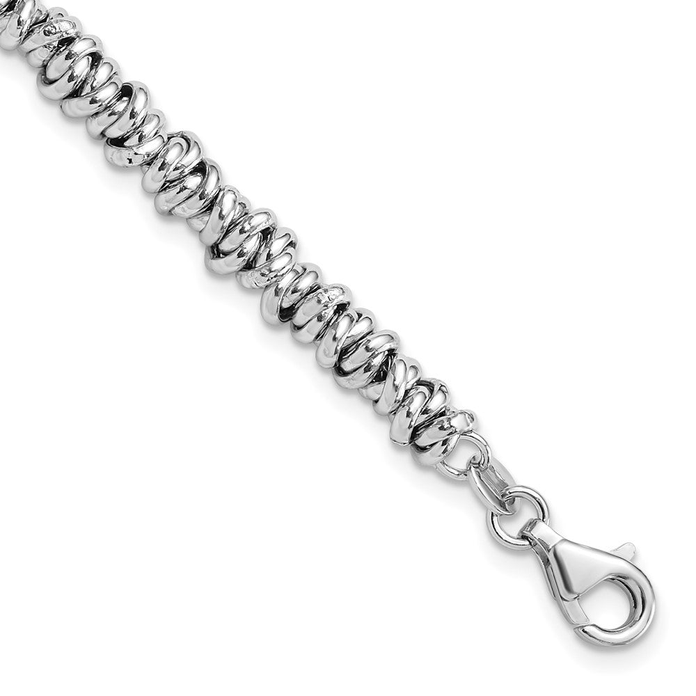 Sterlingsilber Rhodiniert 7 Zoll mit 1 Zoll Verlängerung Armband