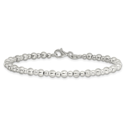 Sterlingsilber Rhodiniert Gekugelt 7.5 Zoll Armband