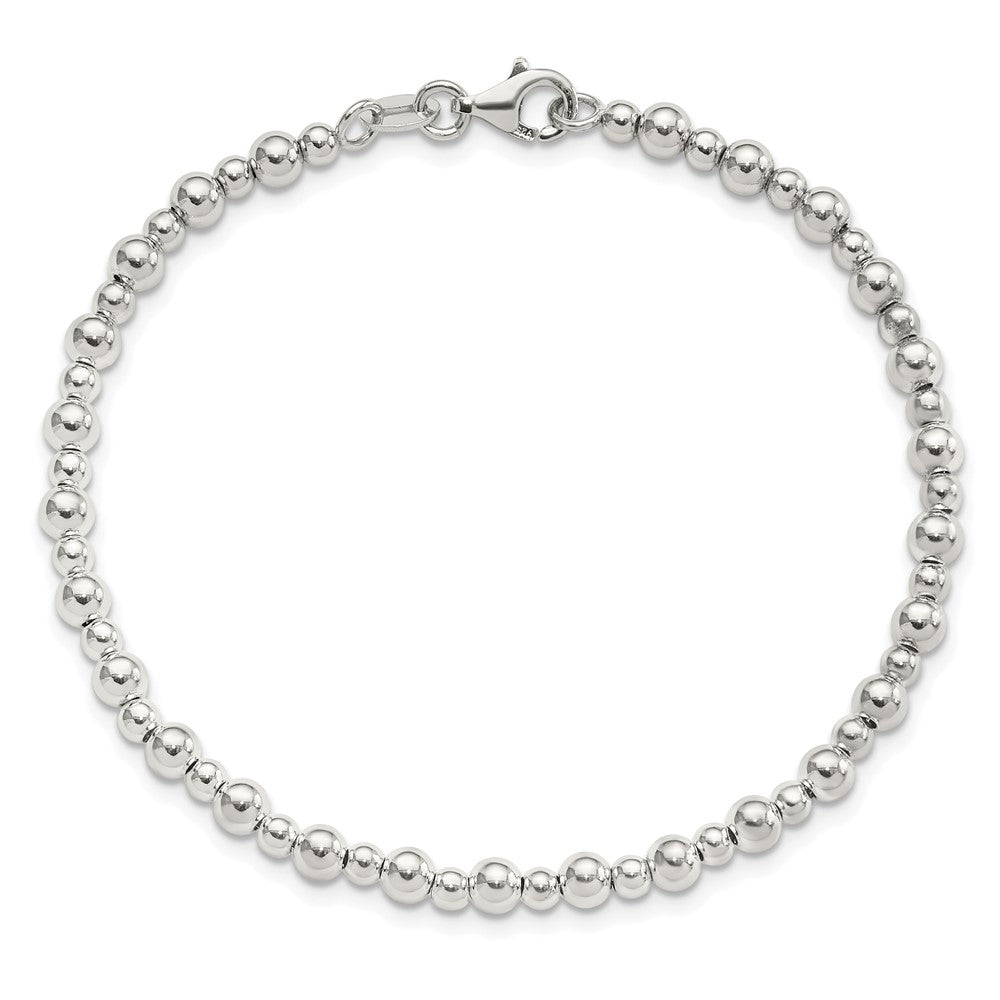 Sterlingsilber Rhodiniert Gekugelt 7.5 Zoll Armband