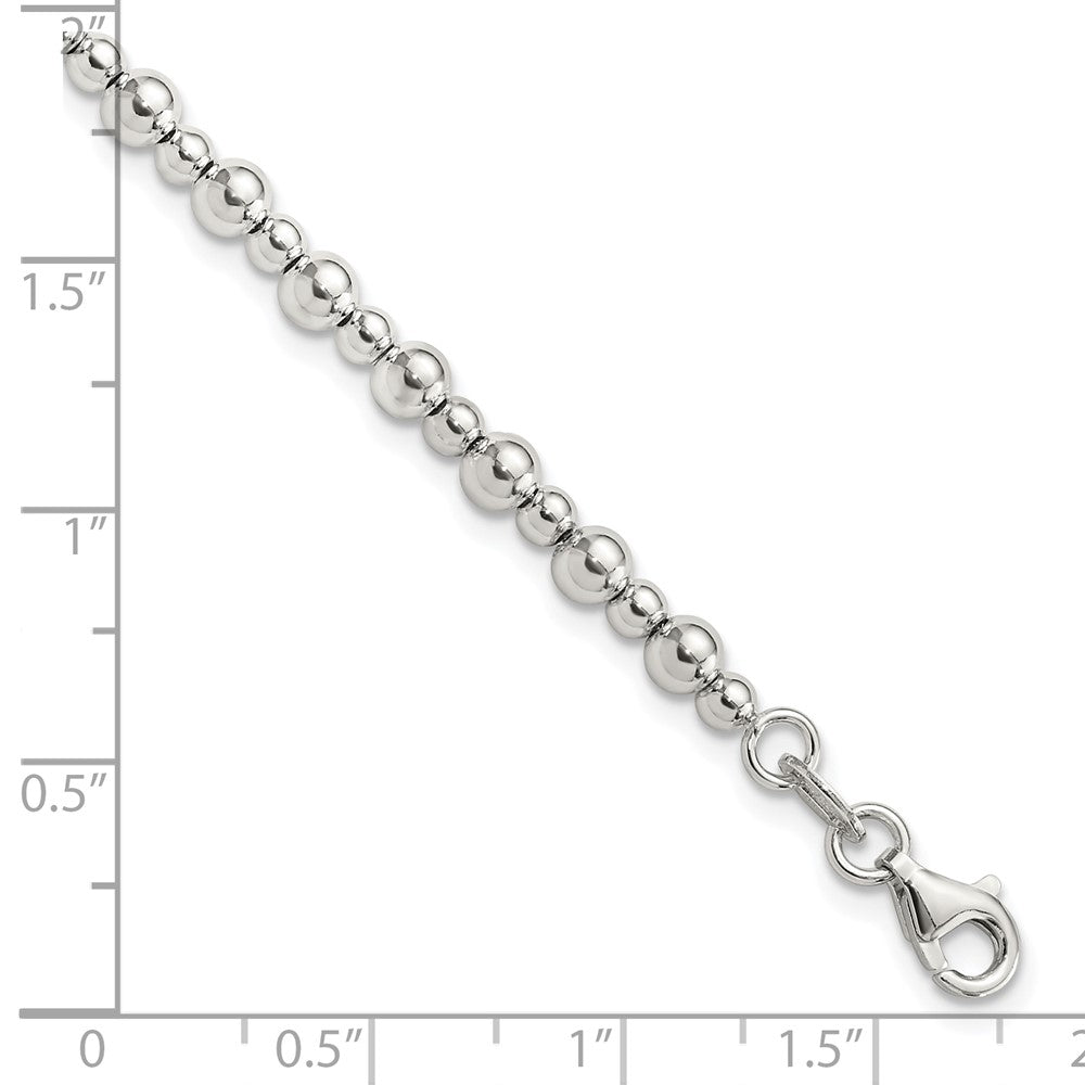 Sterlingsilber Rhodiniert Gekugelt 7.5 Zoll Armband