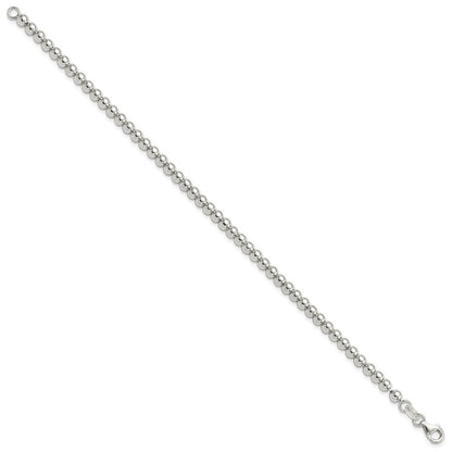 Sterlingsilber Rhodiniert 4mm Gekugelt 7.5 Zoll Armband