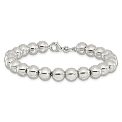 Sterlingsilber Rhodiniert 8mm Gekugelt 7.5 Zoll Armband