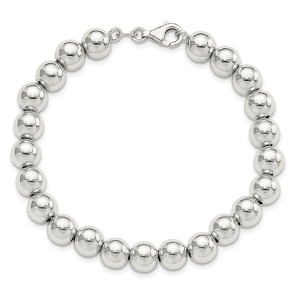Sterlingsilber Rhodiniert 8mm Gekugelt 7.5 Zoll Armband