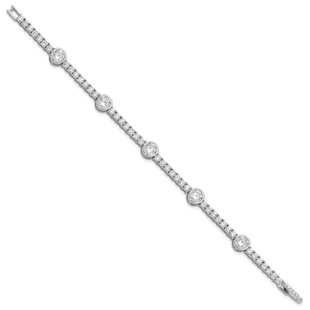 Sterlingsilber Rhodiniert Zirkonia 7 Zoll Tennis Armband