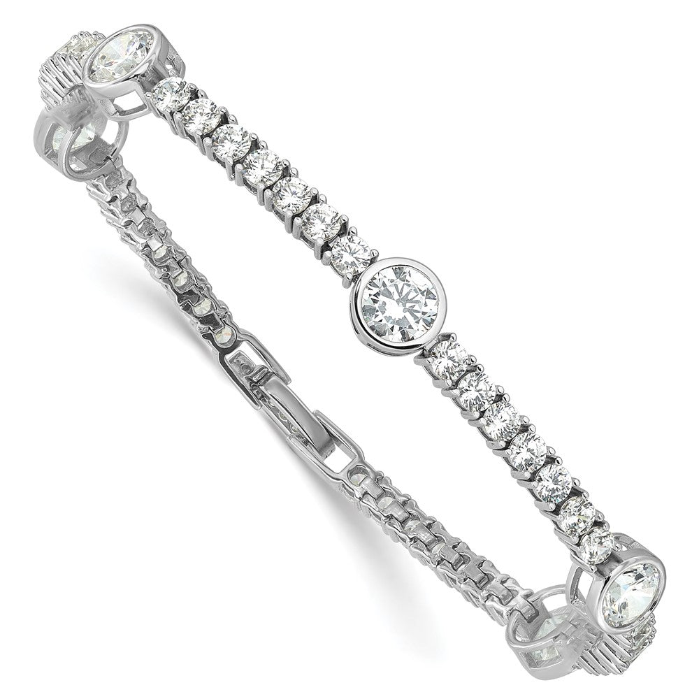Sterlingsilber Rhodiniert Zirkonia 7 Zoll Tennis Armband
