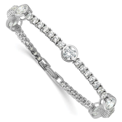 Sterlingsilber Rhodiniert Zirkonia 7 Zoll Tennis Armband