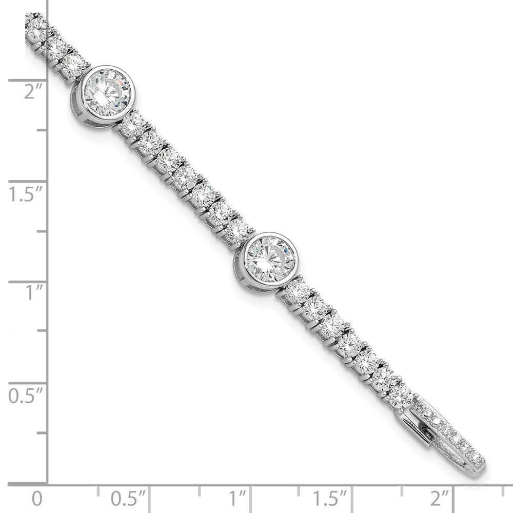 Sterlingsilber Rhodiniert Zirkonia 7 Zoll Tennis Armband