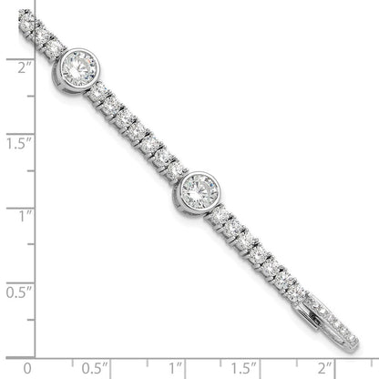 Sterlingsilber Rhodiniert Zirkonia 7 Zoll Tennis Armband